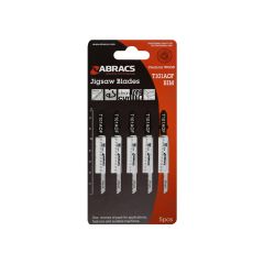 Abracs 5pc Jigsaw Blade - 1.4mm Teeth For Hard Wood