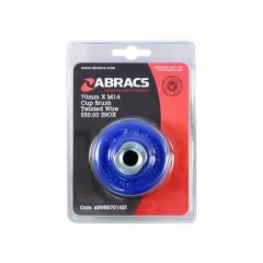 Abracs 70mm x M14 Twist Knot Wire Cup Brush Stainless Steel.