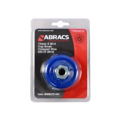 Abracs 75mm x M14 Crimp Wire Cup Brush Stainless Steel.