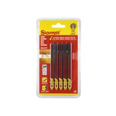 Starrett Jigsaw Blades Wood - 75x7.55 x1.35 10Tpi - Pack of 5