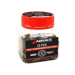 Abracs 100pc (Tub) PZ2 Screwdriver Bits - 25mm