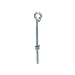 BZP Straining Eye Bolts - Welded c/w 1 nut & 1 washer  6 x 3/8